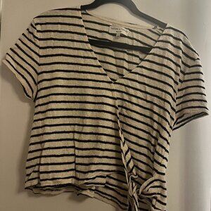 Madewell Black and White Striped Wrap